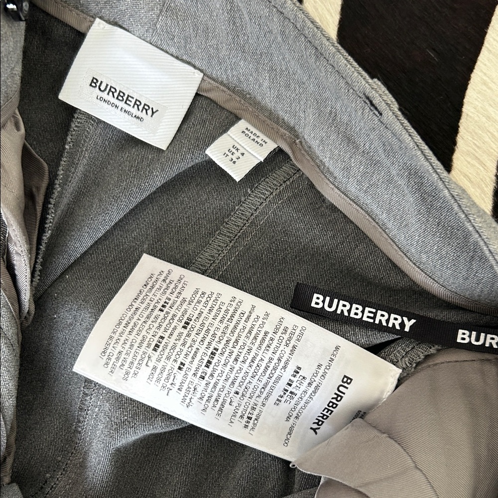 Burberry Gray Tailored Stretch Waistband Pants Equestrian ridingpants US 2 - Picture 4 of 16